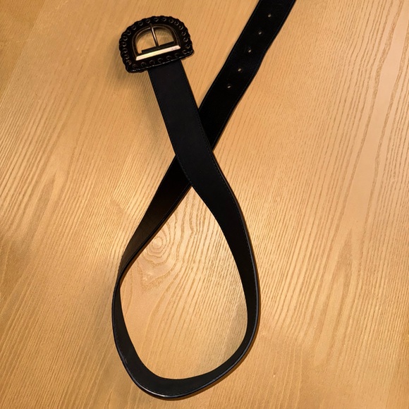 Dior black leather belt